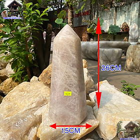 Trụ lục giác thạch anh hồng giúp tăng cường năng lượng và cân bằng tinh thần-4.88kg (KT: 29 x 12.3 (cm)-T621
