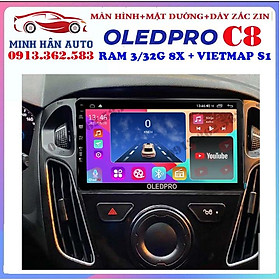 Combo màn hình OLEDPRO C8 kèm mặt dưỡng,dây nguồn cho xe FORD FOCUS 2013-2018