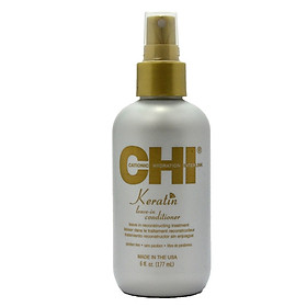 Xịt xả khô CHI Keratin Leave-In Conditioner cho tóc khô xơ hư tổn 177ml - Chính hãng Mỹ