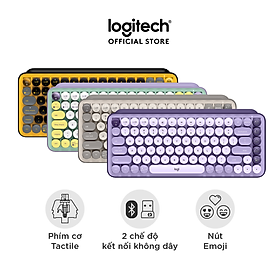 Bàn phím cơ không dây bluetooth | USB Logitech POP KEYS - với 8 phím emoji có thể điều chỉnh, switch tactile, kết nối 3 thiết bị - Hàng chính hãng