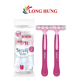 Dao cạo Gillette Venus Simply Basic (2 cây) - Hàng chính hãng