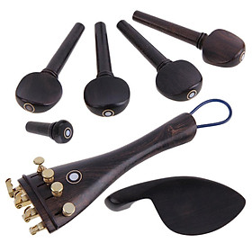 Violin Parts Ebony Wood 4/4 Violin Bridge Chinrest Endpin Fine Tuners Tuning Peg Tailgut Musical Instruments Accessories