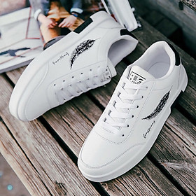 Giày Sneaker Nam, Giày Thể Thao Nam Thấp Cổ Họa Tiết Lông Vũ GTT099