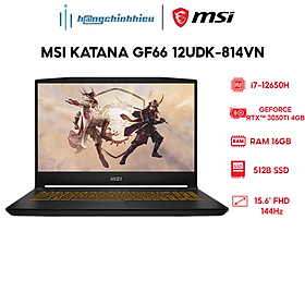Mua Laptop MSI Katana GF66 12UDK-814VN (i7-12650H|16GB|512GB|RTX 3050Ti 4GB) Hàng chính hãng