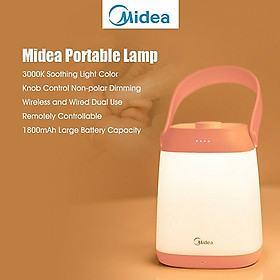 Xiaomi youpin Midea Portable Lamp Bedside Table Lamp w/3000K Warm Light/1800mAh Rechargeable Battery Stepless Dimmable Night Light