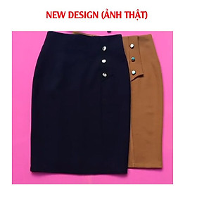 Chân Váy Dài Lưng Cao New Design ,Thiết Kế Dài 62cm, Phối Nút Phong Cách Váy Công Sở,  Chất Vải Tốt Co Giãn Nhẹ CV19