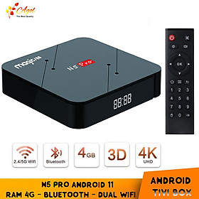 Magicsee box N5 pro Ram 4G bluetooth, Android 11, wifi kép 2 băng tần, cài sẵn ứng dụng xem truyền hình cáp, phim HD miễn phí vĩnh viễn - Hàng Nhập Khẩu