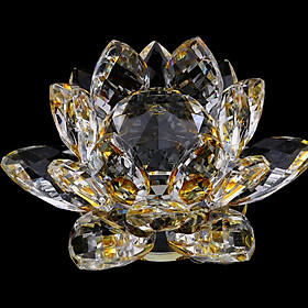 Buddhist Crystal Glass Lotus Flower Model Feng Shui Home Decor
