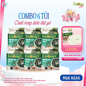 Combo 6 Túi Canh Rong Biển Thịt Gà Ăn Liền ISoup Sấy Thăng Hoa