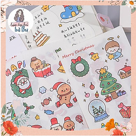 Set 6 tờ stickers lớn chủ đề Giáng Sinh / Merry Chrismas dùng để trang trí