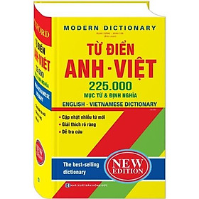 Hình ảnh Sách - Từ điển Anh Việt 225.000 mục từ và định nghĩa (Bìa Cứng) - tái bản