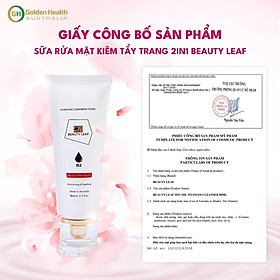 Sữa Rửa Mặt Kiêm Tẩy Trang 2 Trong 1, Làm Sạch Sâu, Sáng Da, Cấp Ẩm Và Giúp Da Căng Mịn Không Gây Khô Da Beauty Leaf 80ml - Nhập Khẩu Chính Ngạch Từ Úc