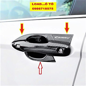 Ốp Tay Nắm, Hõm Cửa Xe Toyota Camry 2023-2019 Vân Carbon Cao Cấp Nhất Thị Trường