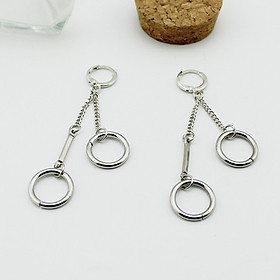 Khuyên tai bông tai xích vòng mix thanh unisex