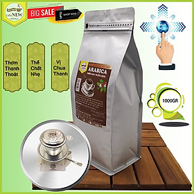 Hình ảnh Cà Phê ARABICA - Rang Mộc Nguyên Chất (Gói 1000g) - Tặng Phin Nhôm - Hương Thơm Nồng Nàn, Vị Đắng Nhẹ, Hậu Chua Thanh - Pha Máy Hoặc Pha Phin - Coffee New