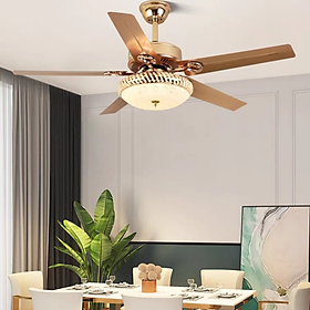 Mua Quạt trần phòng ngủ trang trí phòng khách bàn ăn phong cách cổ điển động cơ đồng Hàng chính hãng SuperVilighting 107