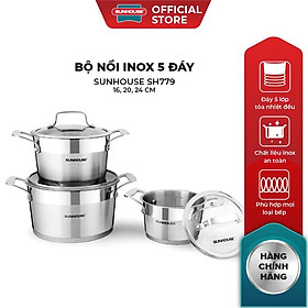 Mua Bộ nồi inox 5 đáy Sunhouse SH779