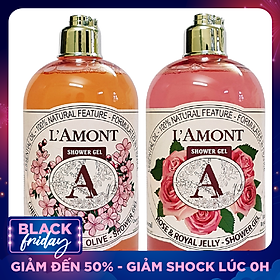 Combo Sữa Tắm L'amont En Provence Cherry Blossom Shower Gel Hương Hoa Anh Đào + Hoa Hồng (500ml / Chai)