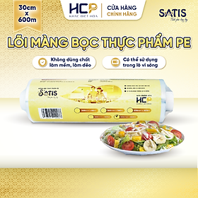 Lõi Màng Bọc Thực Phẩm PE SATIS 30cm x 600m Không Chứa Chất Phụ Gia Gây Hại Sức Khỏe Dùng Được Cho Lò Vi Sóng