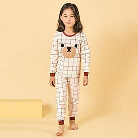 Bộ đồ dài tay mặc nhà cotton mịn cho bé gái U1004 - Unifriend Hàn Quốc, Cotton Organic