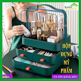 Mua HỘP ĐỰNG MỸ PHẨM - ĐỒ TRANG ĐIỂM 3 TẦNG CHỐNG BỤI CÓ QUAI XÁCH tạo sự ngăn nắp  gọn gàng cho mỹ phẩm và sử dụng lâu dài  có thể vệ sinh dễ dàng bằng nước.