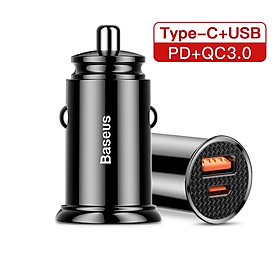 Mua Bộ tẩu sạc Baseus Circular metal A+C 30W dùng cho xe hơi (CCALL-BS0S) nhanh đa năng - hàng chính hãng