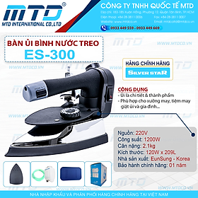 Mua Bàn ủi hơi nước bình treo công nghiệp ES-300 Silver Star + Mặt nạ chống bóng vải - Hàng Chính Hãng