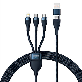 Cáp sạc nhanh 3 đầu Baseus Flash Series Ⅱ PRO Two-for-three Charging Cable U+C to M+L+C 100W (Hàng chính hãng)