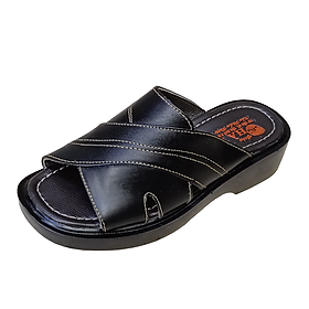 Dép Nam Quai Ngang Da Bò Thật HÀ NAM Đế Cao Dành Cho Người Thấp DN2041