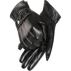 Bao tay nam da cao cấp cảm ứng Smartphone lót lông giữ ấm mùa đông