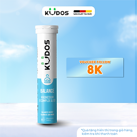 Thực phẩm bảo vệ sức khỏe KUDOS BALANCE MAGNESIUM WITH B VITAMIN COMPLEX & D3 (20 viên/tuýp)