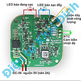 Module phát trong dock sạc không dây công suất 5W 1A, dùng cho điện thoại kde6272