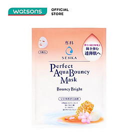 Mặt Nạ Senka Perfect Aqua Bouncy Mask Bouncy Bright Cấp Ẩm Dưỡng Trắng & Đàn Hồi 25ml