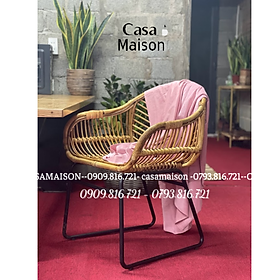 Ghế Mây Chân Sắt Vuông 2021- Rattan Chair With Iron Leg- CH0101