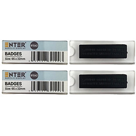 Phôi thẻ tên mica Enter BT042 65x22mm gắn nam châm N010 (10,100) - Bịch (10)