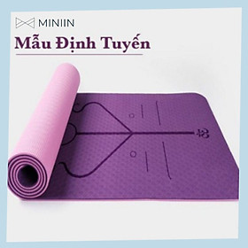 Thảm Tập Yoga Định Tuyến TPE 2 Lớp Cao Su Non Hàng Chính Hãng MINIIN + Bao Đựng Và Dây Buộc Thảm Tập Yoga - Rèn Luyện Sức Khoẻ