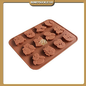 Mua Khuôn Silicon Đổ Socola/Thạch/Đá/Kẹochipchip/Pudding Hình 12 Chim Cú