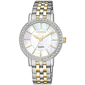 Đồng Hồ Nữ Citizen Đính Đá Swarovski Dây Thép Không Gỉ EL3044-89D - Mặt Xà Cừ