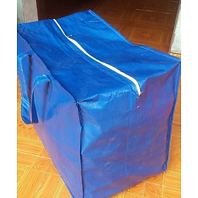 Túi Bạt Dứa Xanh cam 22kg đựng quần áo, chăn màn, có khóa và quai xách - 