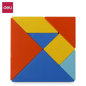 Bộ đồ chơi gỗ lắp ghép xếp hình tam giác tangram puzzle 7 miếng Deli