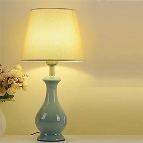 Đèn bàn  - Đèn ngủ - Đèn tab đầu giường - Đèn trang trí TBL460 Đèn bàn thân gốm màu xanh ngọc chao vải