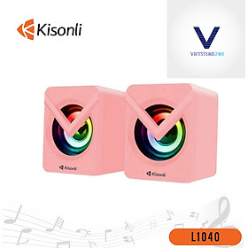 Loa 2.0 Kisonli L-1040 Pink LED - Hàng chính hãng