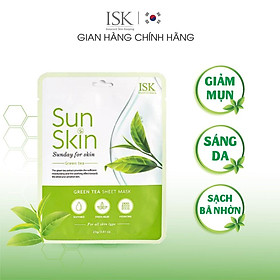 Mặt Nạ Trà Xanh ISK SunSkin Green Tea Sheet Mask Giảm Mụn, Sáng Da, Sạch Bã Nhờn 23ml - IMASK0100110