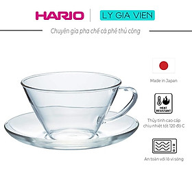 Tách Trà Và Đĩa Lót Thủy Tinh Hario Heatproof Tea Cup & Saucer