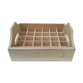 30 Slots Essential Oil Holder Display Wooden Storage Case Tray Box Organizer