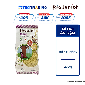 Mì ăn dặm hữu cơ cho bé dạng sợi Bio Junior 200g (Từ 8 tháng tuổi)