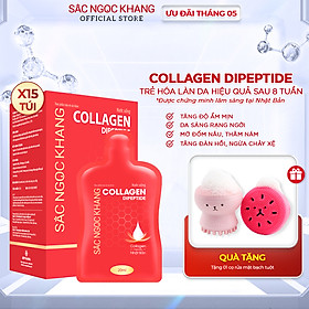 (New) Nước uống Collagen dipeptide 15 túi Sắc Ngọc Khang tinh khiết nhập khẩu từ Nhật Bản, đạt chuẩn hàm lượng hấp thụ nhanh & vượt trội giúp trẻ hóa làn da - săn chắc và sáng mịn