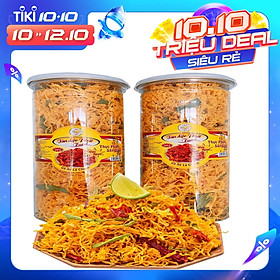 COMBO 2 HŨ KHÔ GÀ XÉ LÁ CHANH GÀ CHÀ BÔNG CAY TÂN LỘC PHÁT - MỖI HŨ 300G