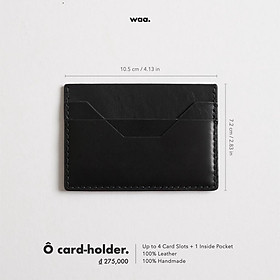 Hình ảnh Ví đựng thẻ Basic Card Holder Unisex WAA.- DA THẬT 100% - Màu đen - Sản phẩm thiết kế - Kèm dustbag
