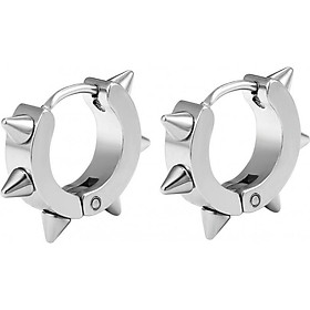 Bông tai nam khoen tròn đinh nhọn